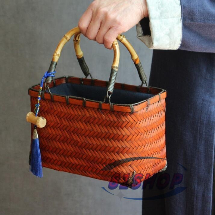 「81SHOP」美品登場☆手作り 竹編細工籠*收納籃*收納*竹工芸*竹細工*竹かごだけです*工芸品おしゃれ竹編み拍卖