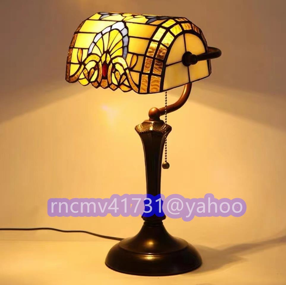 「81SHOP」 人気美品★ヴィンテージ ステンドランプ ステンドグラス アンティーク 花柄 レトロな雰囲気が 照明拍卖