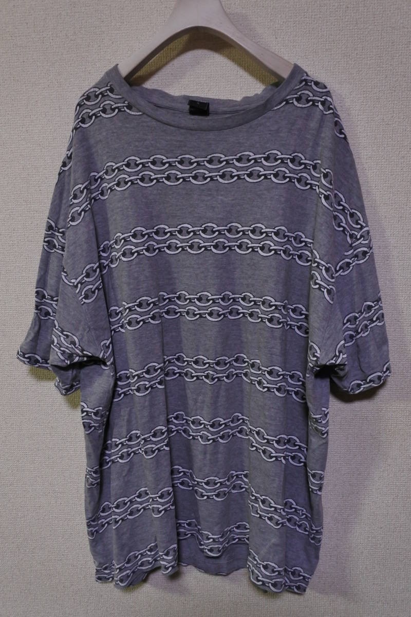 90-00's freshjive Chain Tee size XL Tシャツ グレー 総柄拍卖