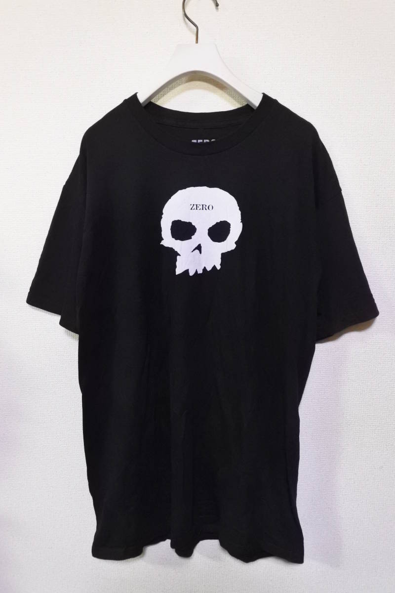 Zero Skateboards Skull Tee size L USA製 ゼロスケートボード スカル Tシャツ ブラック拍卖