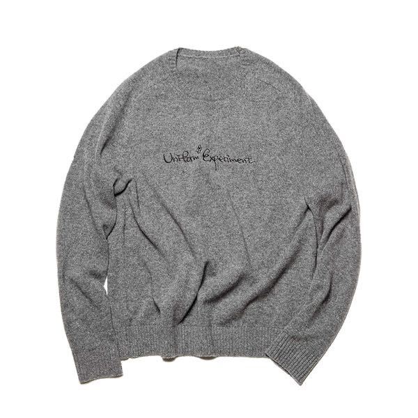 【良品】【レターパックプラス対応】uniform experiment UE ユニフォームエクスペリメント EMBROIDERY CREW NECK KNIT ニット セーター拍卖