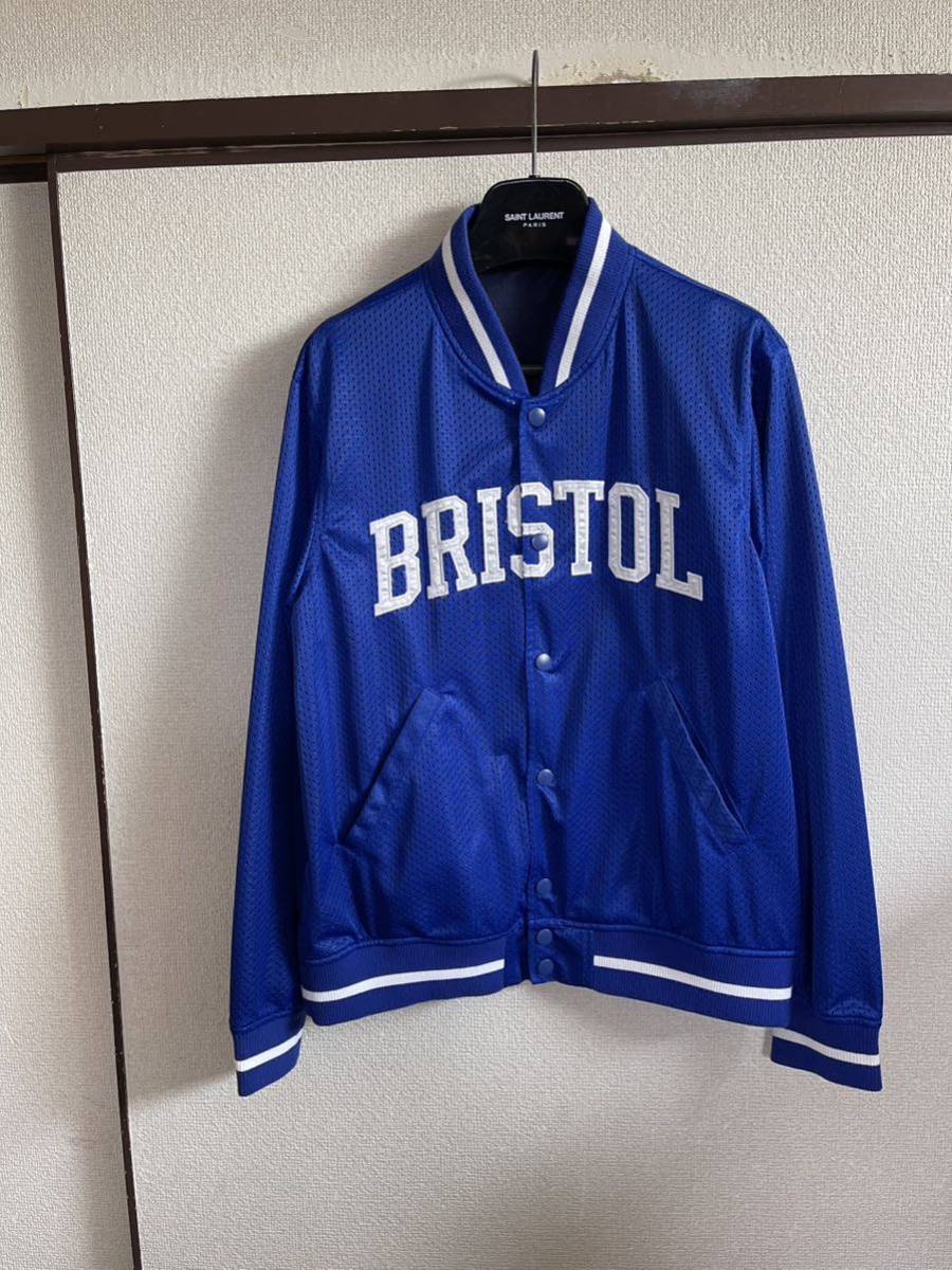 【即決】【良品】 FCRB f.c real bristol エフシーレアルブリストル SOPHNET ソフ MESH STADIUM BLOUSON スタジャン ブルゾン BLUE ブルー拍卖