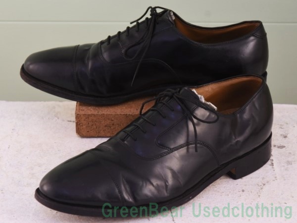 T847◆メンズ【Johnston & Murphy】ビジネスシューズ ストレートチップ ワイズ細め 黒 ブラック 10.5D/B 28.5cm拍卖