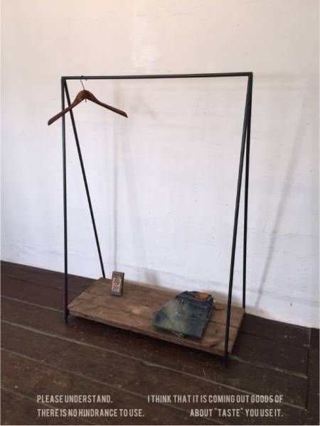 ※商品説明必読・発送日注意※ SNKK アイアン ハンガーラック アンティーク インダストリアル シンプル 古材 下台取り外し可能拍卖