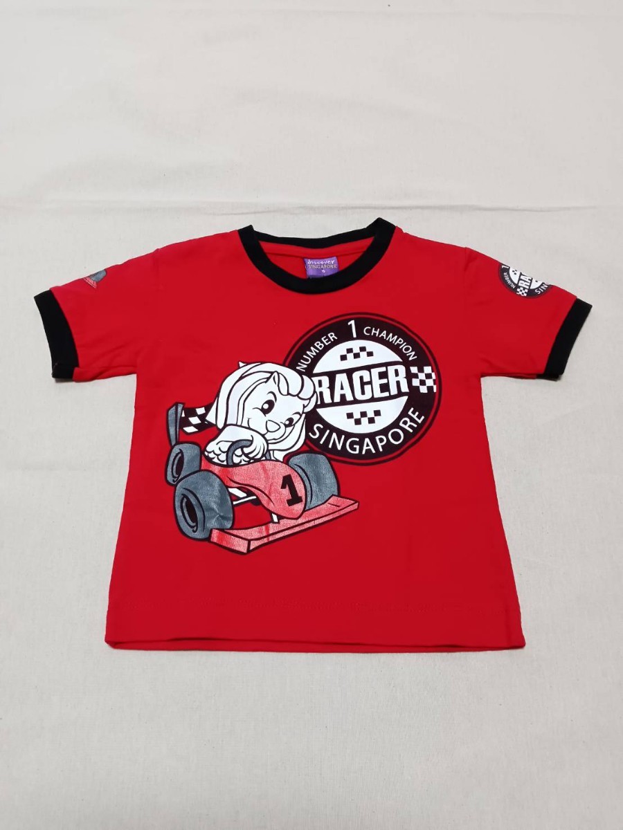 discover SINGAPORE キッズ 半袖Tシャツ 子供服 半袖 赤 レッド キッズサイズS 中古品拍卖