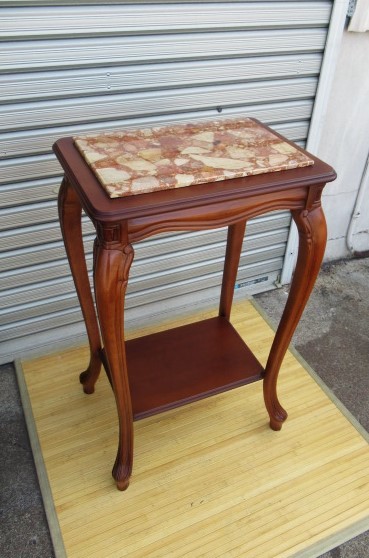 【愛知近郊・配送可】大理石■コンソールテーブル 猫脚 約77×49㎝ アンティーク/レトロ 西洋 花台/飾り台 ★引き取り歓迎★拍卖