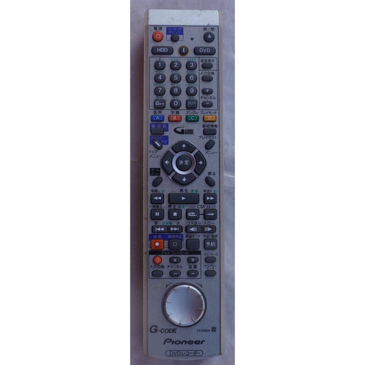 パイオニア PIONEER DVDレコーダー リモコン VXX2924拍卖