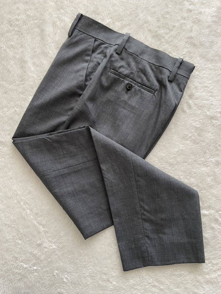 春夏 TOMORROWLAND size46 ウールスラックス メンズ グレー トゥモローランド パンツ拍卖