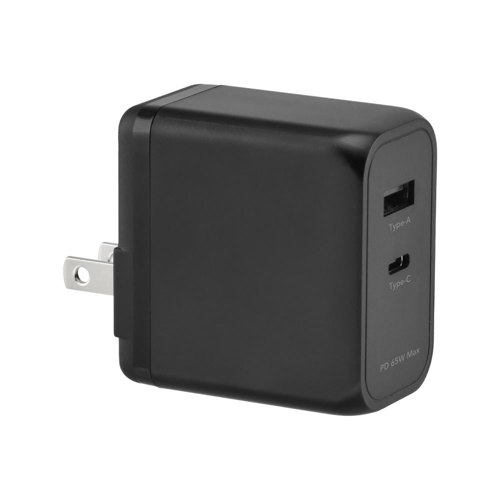 AC-USBアダプタ AC-USB充電器 2ポート Type-A&C GaN 65W グリーンハウス GH-ACU2GDC-BK/3152/送料無料拍卖