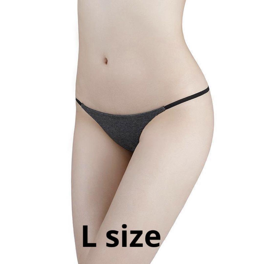 N-28C.set割 コットンTバックショーツ レディース ダークグレー L拍卖
