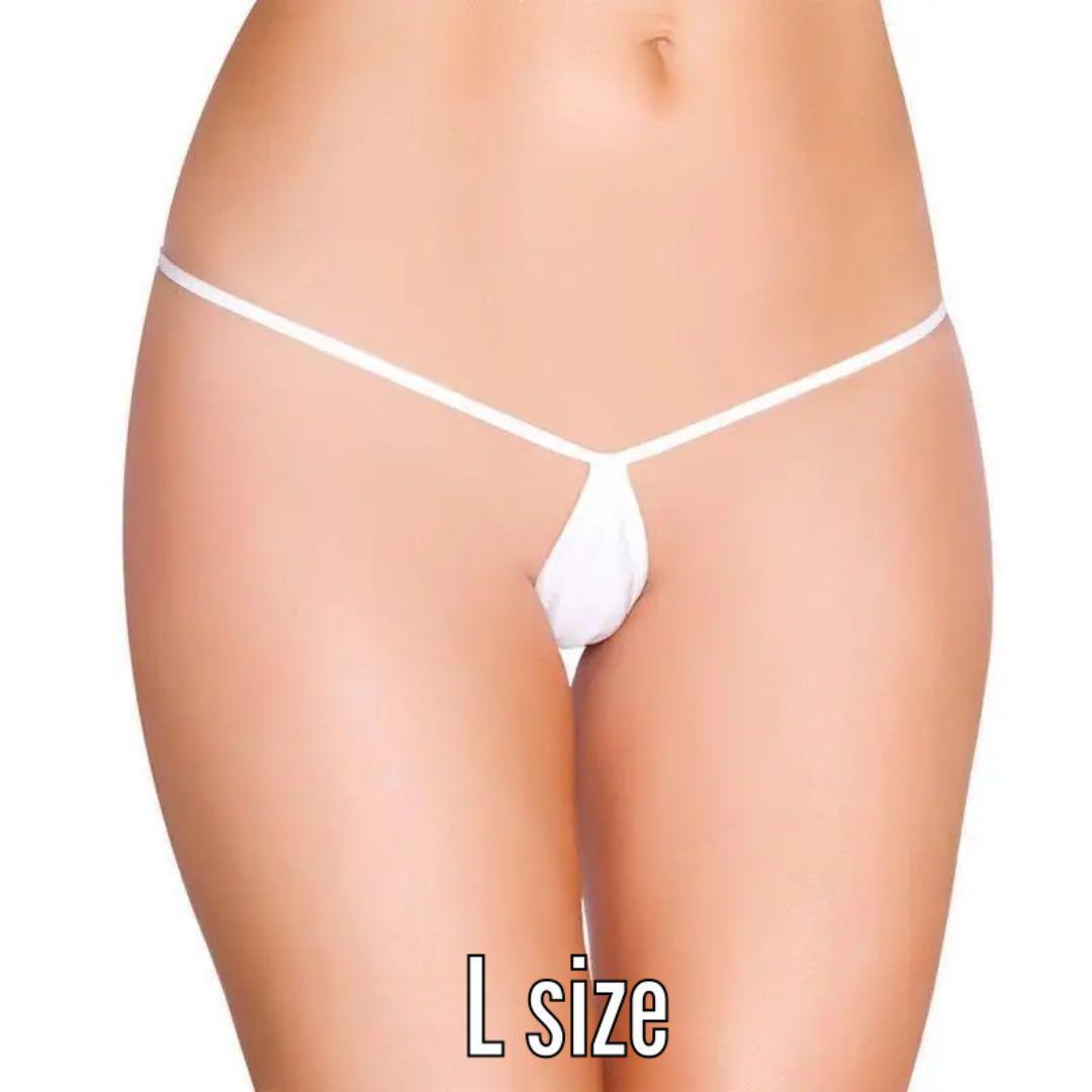 G-13.匿配 フォロー割 極小Tバックショーツ レディース ホワイト L拍卖
