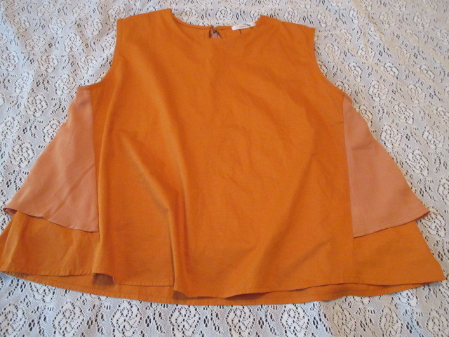 N)■ブランド品■【OPAQUE.CLIP】■涼しい綿100%■脇前方~後見頃に異素材の重ね着デザイン!■サマーカットソー/タンクトップ■拍卖