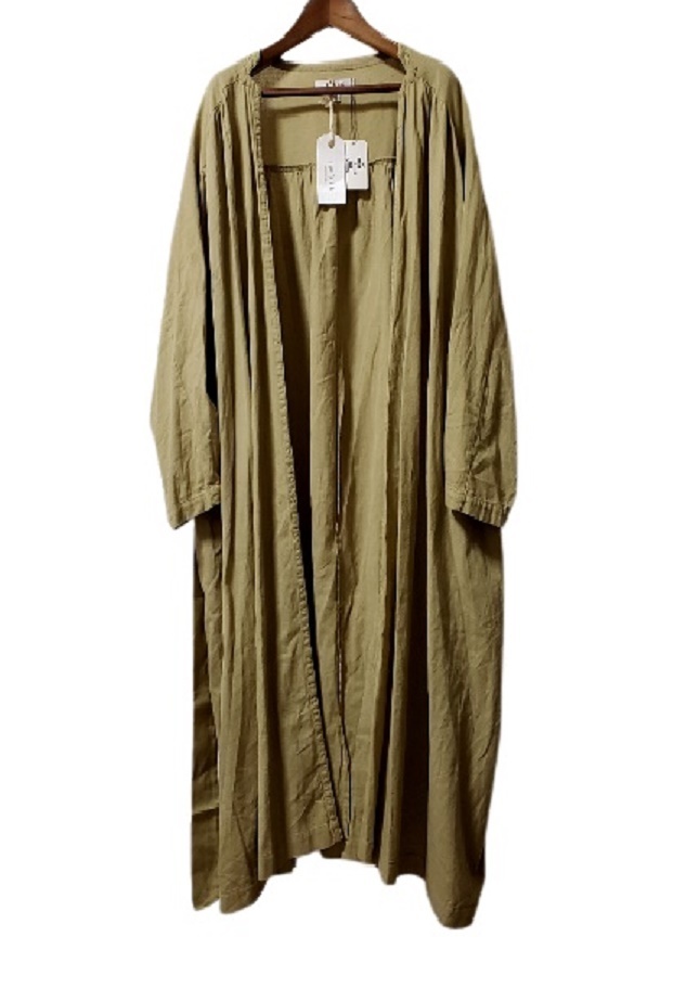 新品 PUBLUX コットンリネン ガウン コート ベージュ 羽織り オーバーサイズ拍卖