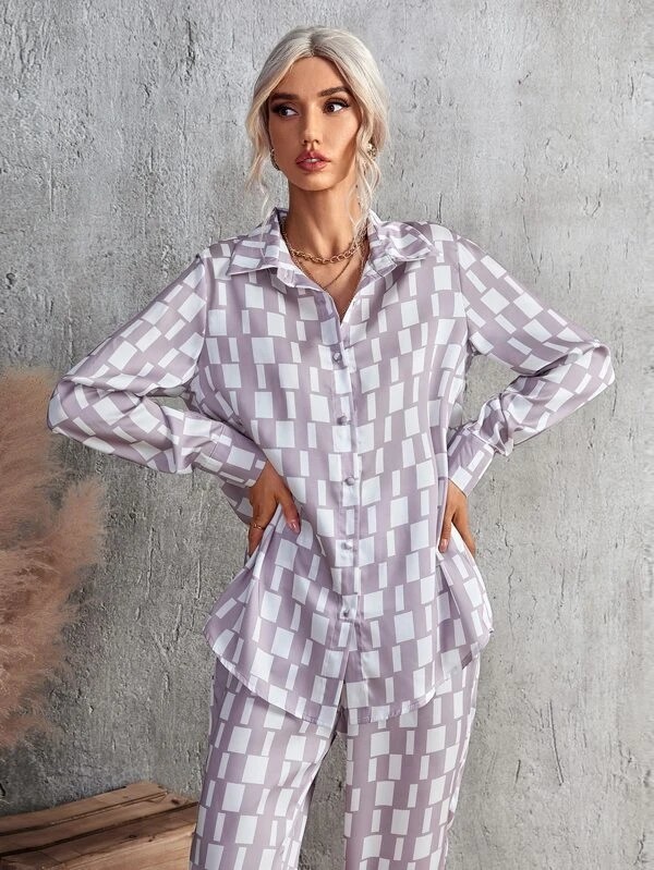 ブラウス♪ オールオーバー ボタンフロント拍卖