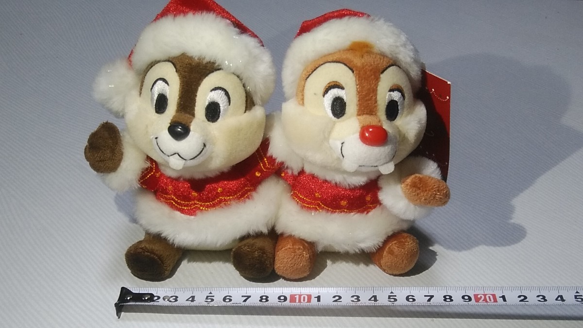 A523 サンタチップ&サンタデール タグ付き ぬいぐるみ ディズニーストア チップ&デール チップとデール拍卖