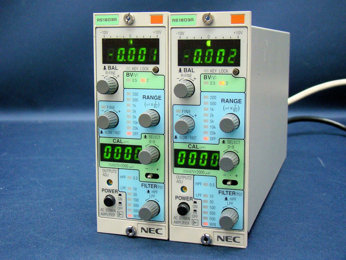 NEC Avio 三栄 AS1803R 動ひずみ測定器 AC 交流 ストレンアンプ 中古 本体のみ 2台セット拍卖