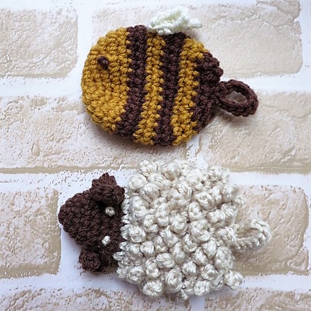 ☆2個セット☆みつばち&ひつじのアクリルエコたわし☆拍卖