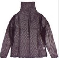 新品●送料無料●ダークパープル ●ボトルネック ハイネック パワーネット透けカットソー お色いっぱ~い拍卖