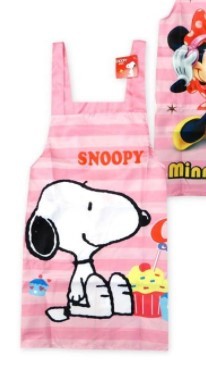 新品●スヌーピー 子供エプロン サイズ110 ピンク H 型 保育園幼稚園 かたから落ちない拍卖