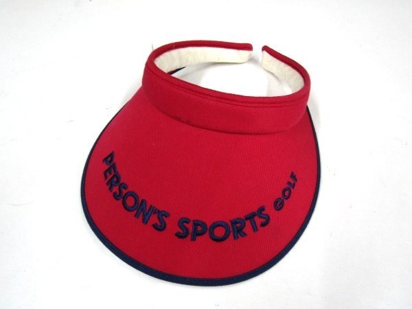 V1629:PERSON'S SPORTS GOLF パーソンズ サンバイザー/赤/帽子 ゴルフウェア ゴルフ帽子 キャップ ゴルフ:5拍卖
