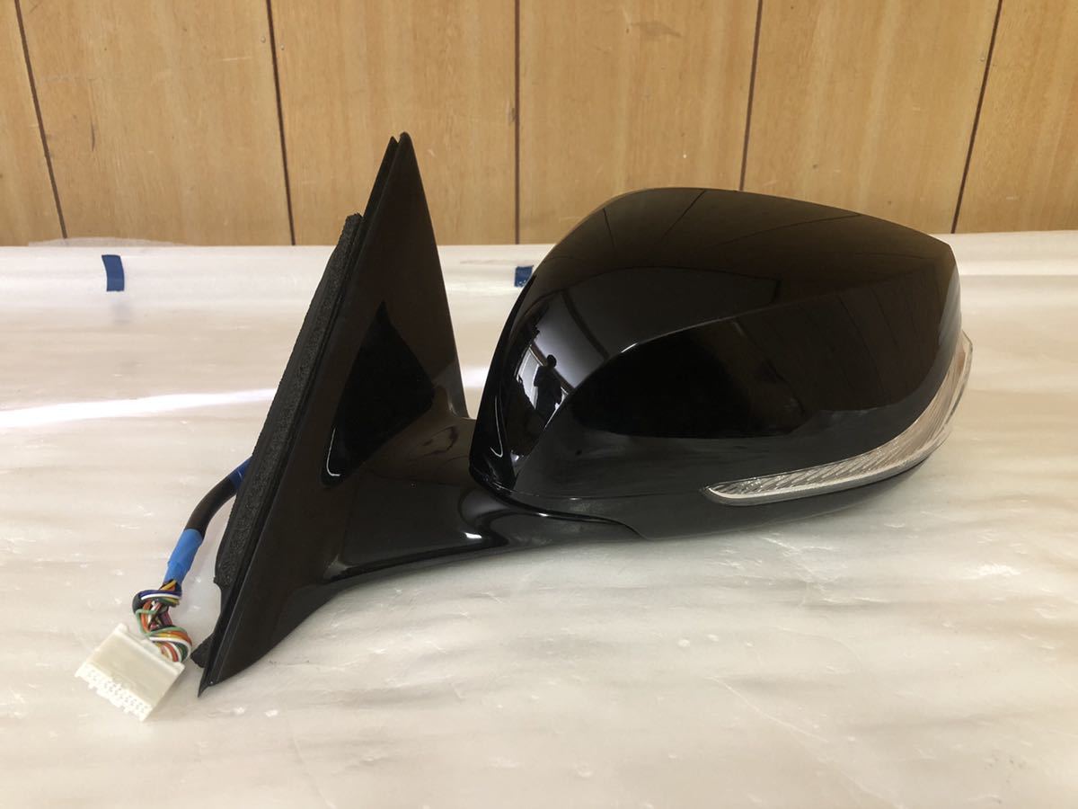 日産 スカイライン V37 後期 純正 左ドアミラー カメラ付 配線18本 スーパーブラクラ系 E11 038068 ICHIKOH 8324 美品!拍卖