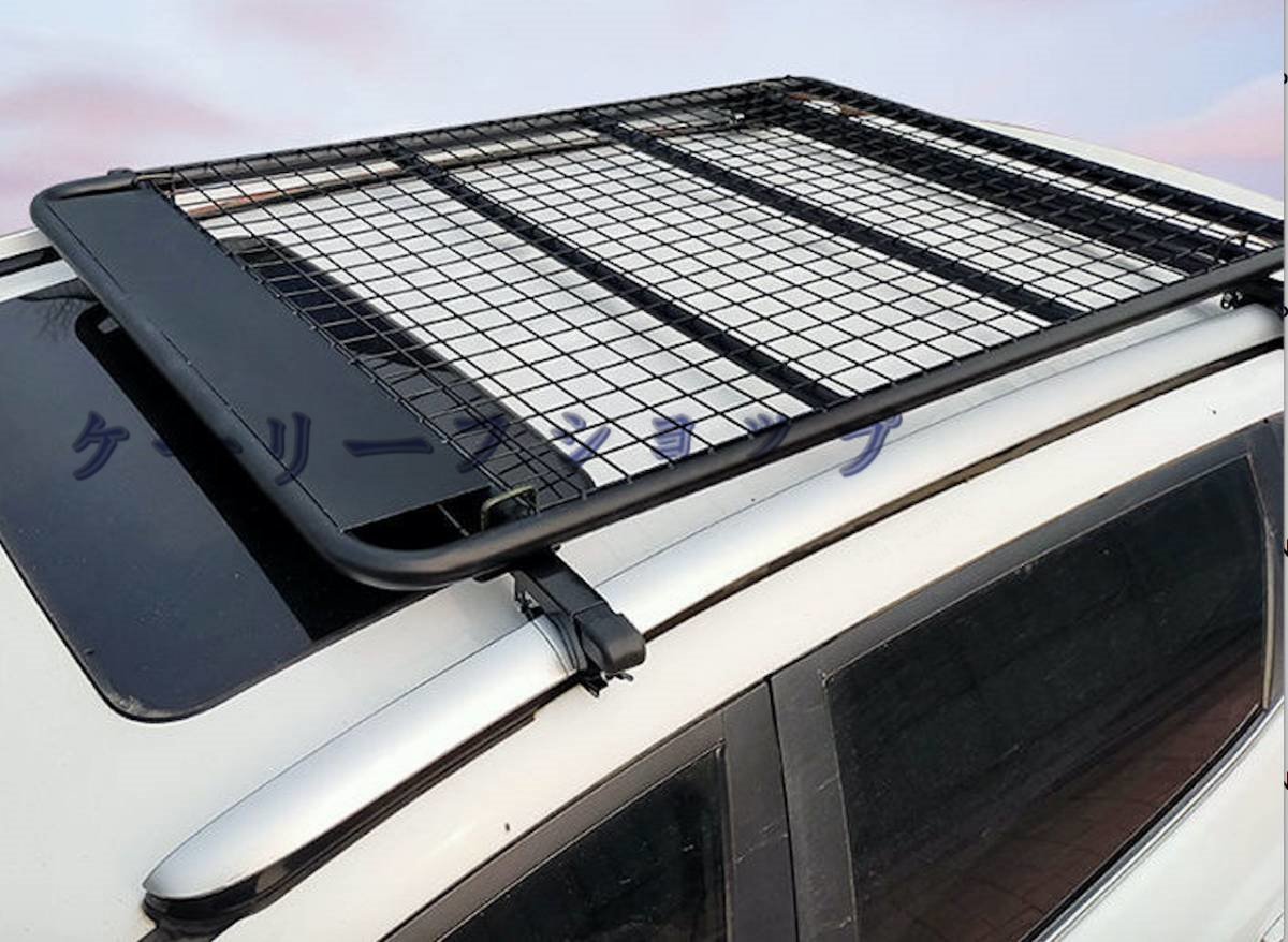 【ケーリーフショップ】 ルーフキャリア ルーフラック フラット マンガン鋼製 取り付け部品付き スクエアバー対応 長さ1.4×幅0.98m拍卖