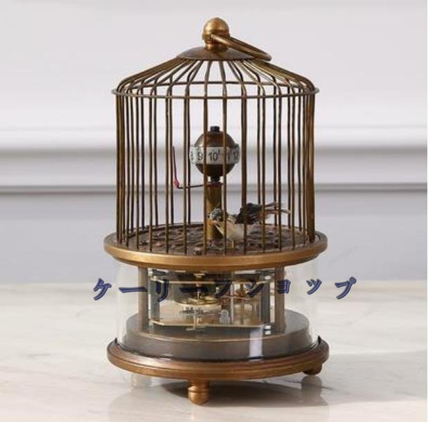 【ケーリーフショップ】置時計 高さ16cm 銅製 ガラス 動作確拍卖