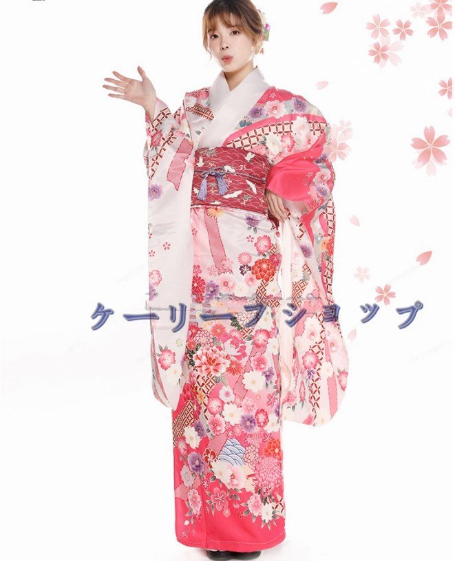 【ケーリーフショップ】 振袖 和服 成人式160cm 二重大振袖 ピンク拍卖