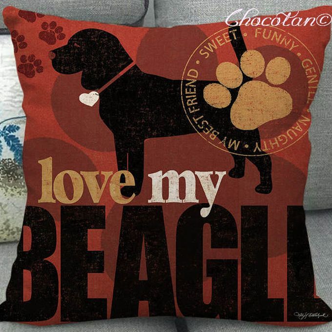 【送料無料】I love my ビーグル O1 クッションカバー 【 新品】拍卖