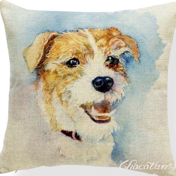 【送料無料】ジャックラッセル イラスト Q クッションカバー 【新品】拍卖