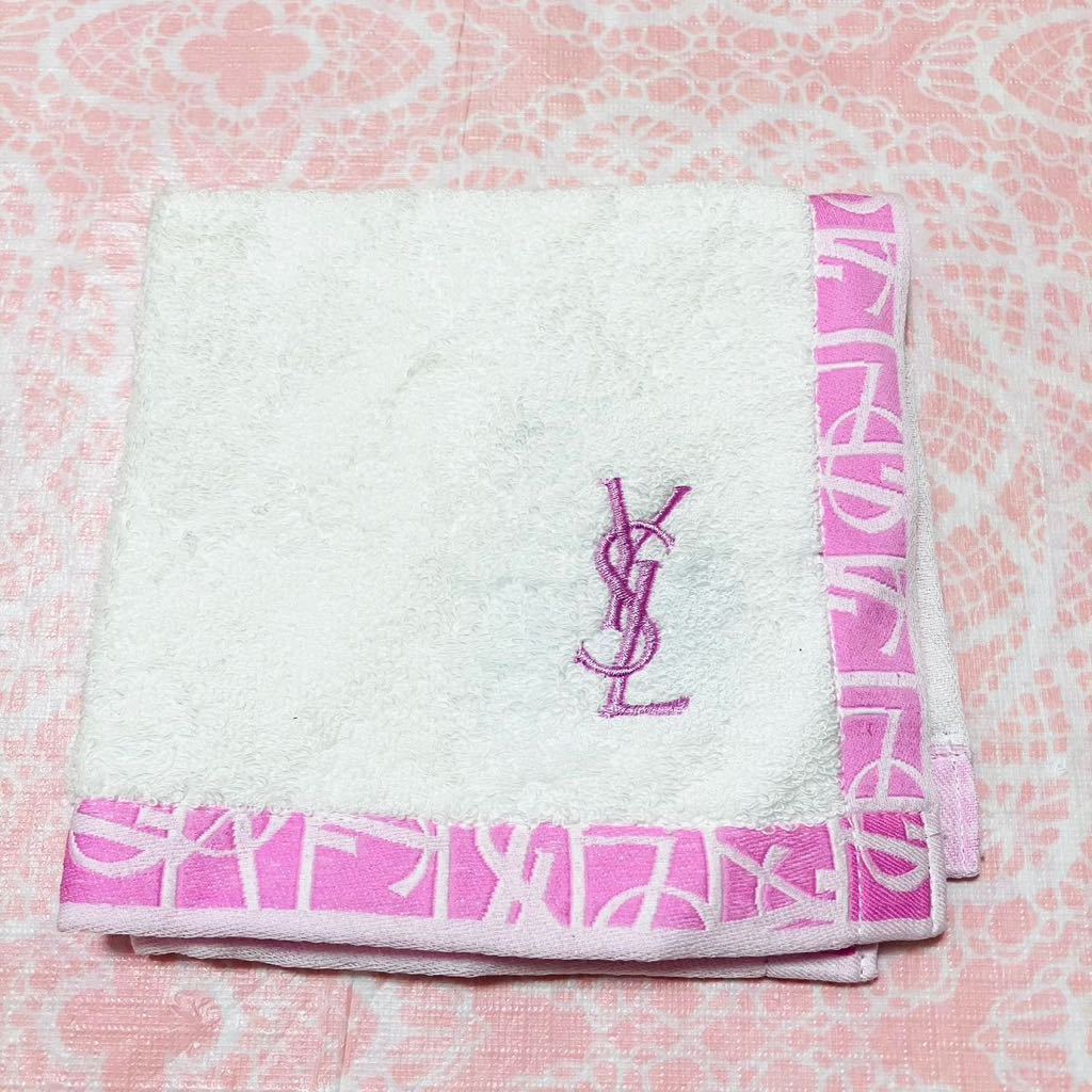【人気柄】新品/イヴサンローラン/タオルハンカチ/正規品/未使用/YVES SAINT LAURENT/YSL/タグ付き/レディース/ピンク/ハート/日本製拍卖