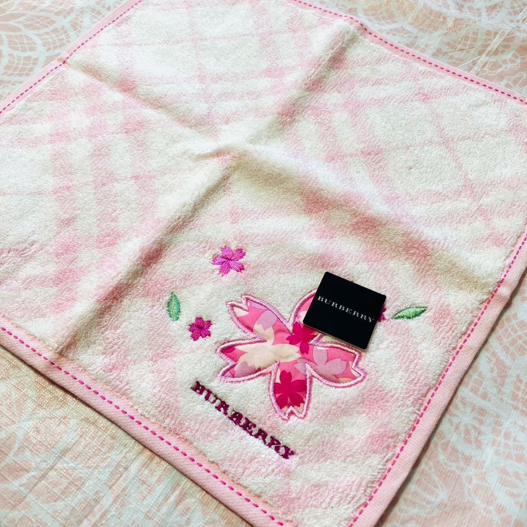 【人気柄】新品/BURBERRY/タオルハンカチ/正規品/バーバリー/綿100%/未使用/即決あり/匿名発送/ノバチェック/桜/ハンドタオル/日本製/28拍卖