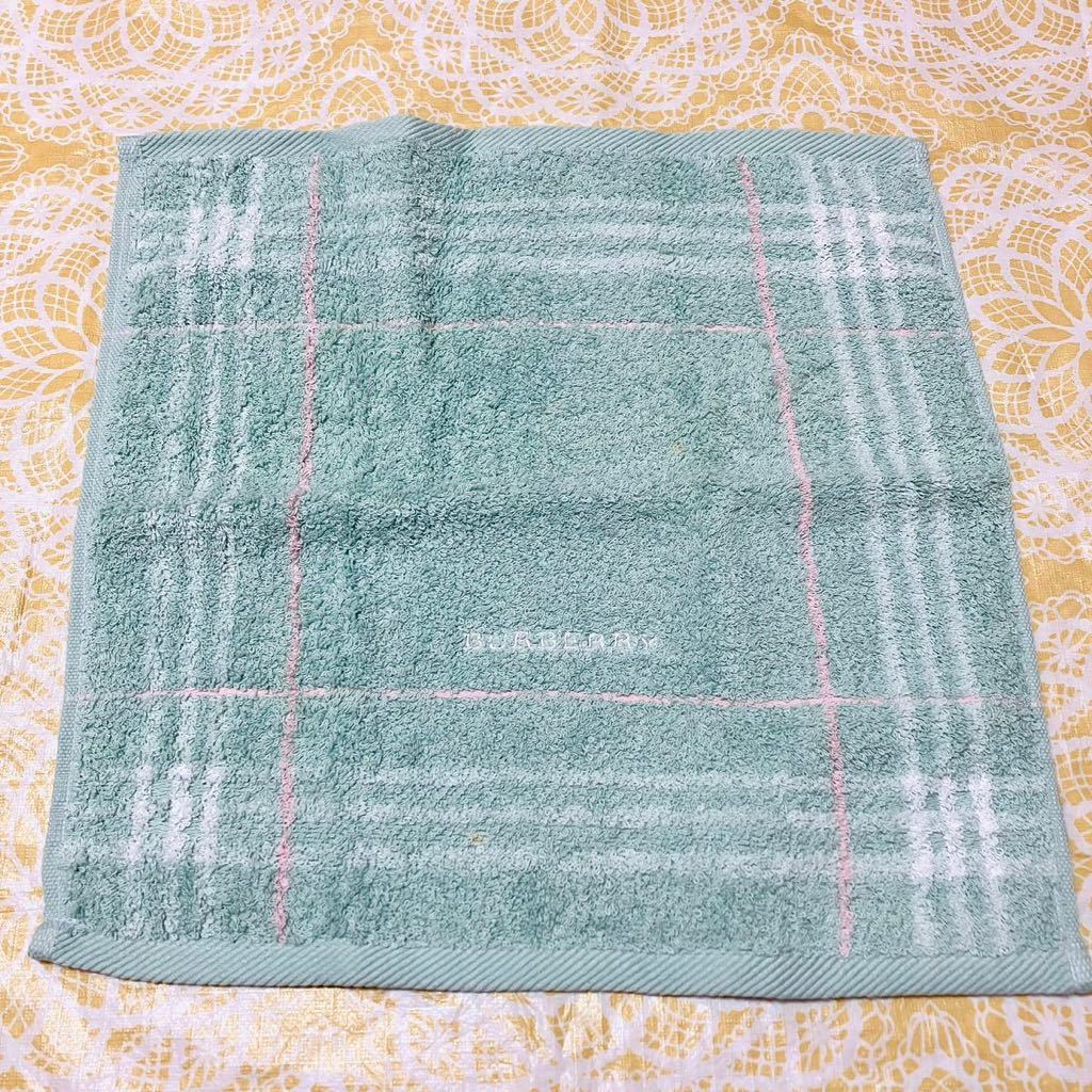 【人気柄】新品/BURBERRY/ウォッシュタオル/正規品/バーバリー/綿100%/ノバチェック/バス用品/訳あり/未使用/ハンドタオル/ホースマーク/緑拍卖