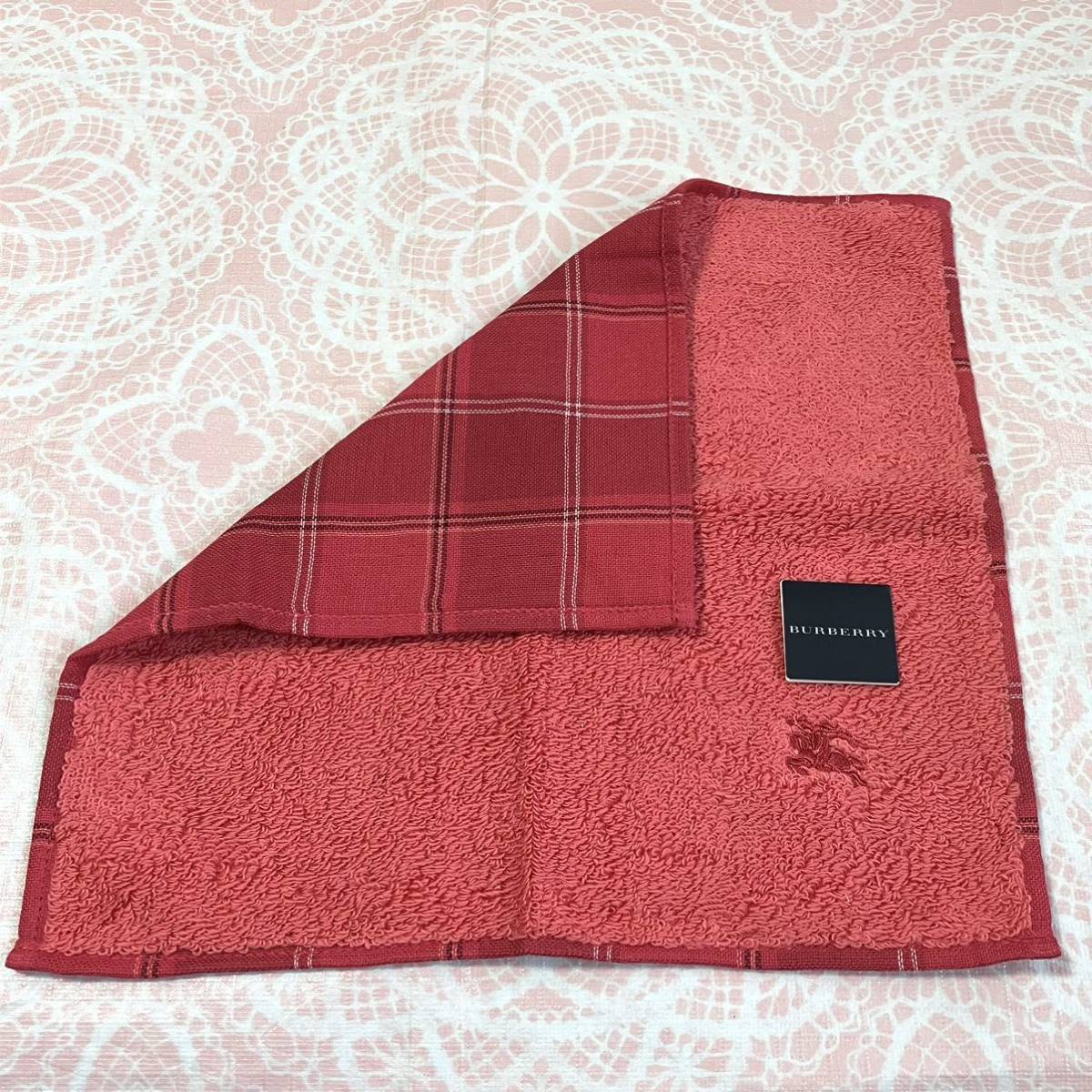 【人気柄】新品/BURBERRY/タオルハンカチ/正規品/バーバリー/綿100%/未使用/即決あり/匿名発送/日本製/ノバチェック/ハンドタオル/赤/レア拍卖