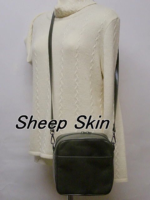 送料無料 一点品 515-2 シープ革の角型ショルダーバッグ拍卖