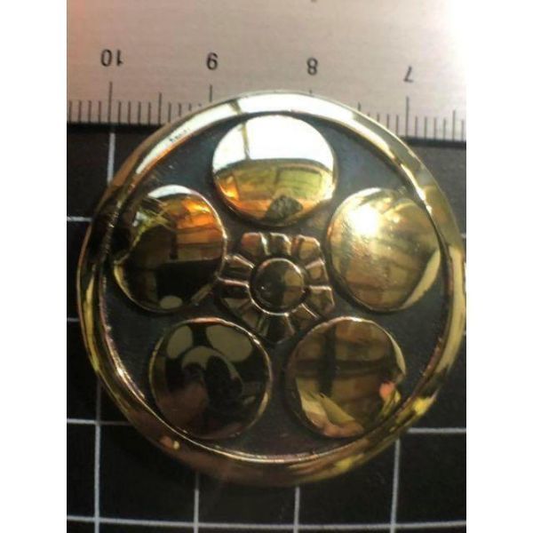 家紋コンチョ★丸に梅鉢★大★真鍮製拍卖