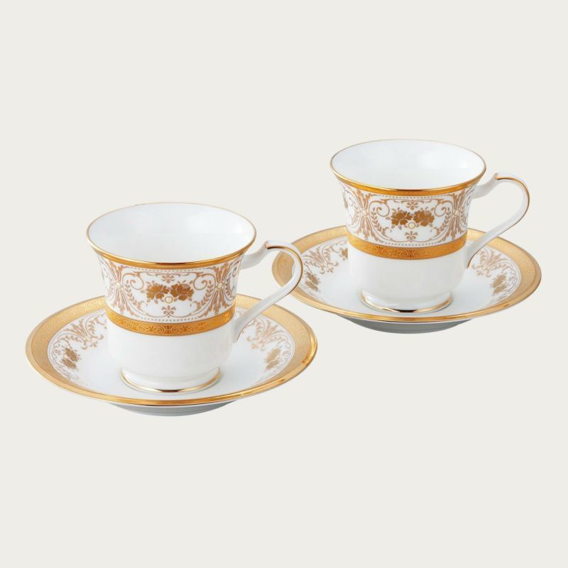 ノリタケ! ☆ジョージアンパレス・ペアアメリカン碗皿☆ 新品 コーヒー 紅茶 ミルク ラテ エスプレッソ 茶器 ギフト拍卖