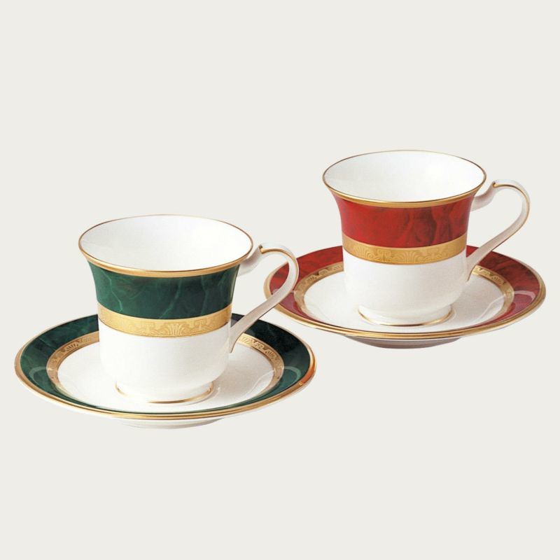 ノリタケ! ☆フィッツジェラルド&ヘミングウエイ・ペアアメリカン碗皿☆ 新品 コーヒー 紅茶 ミルク ラテ エスプレッソ 茶器 ギフト拍卖