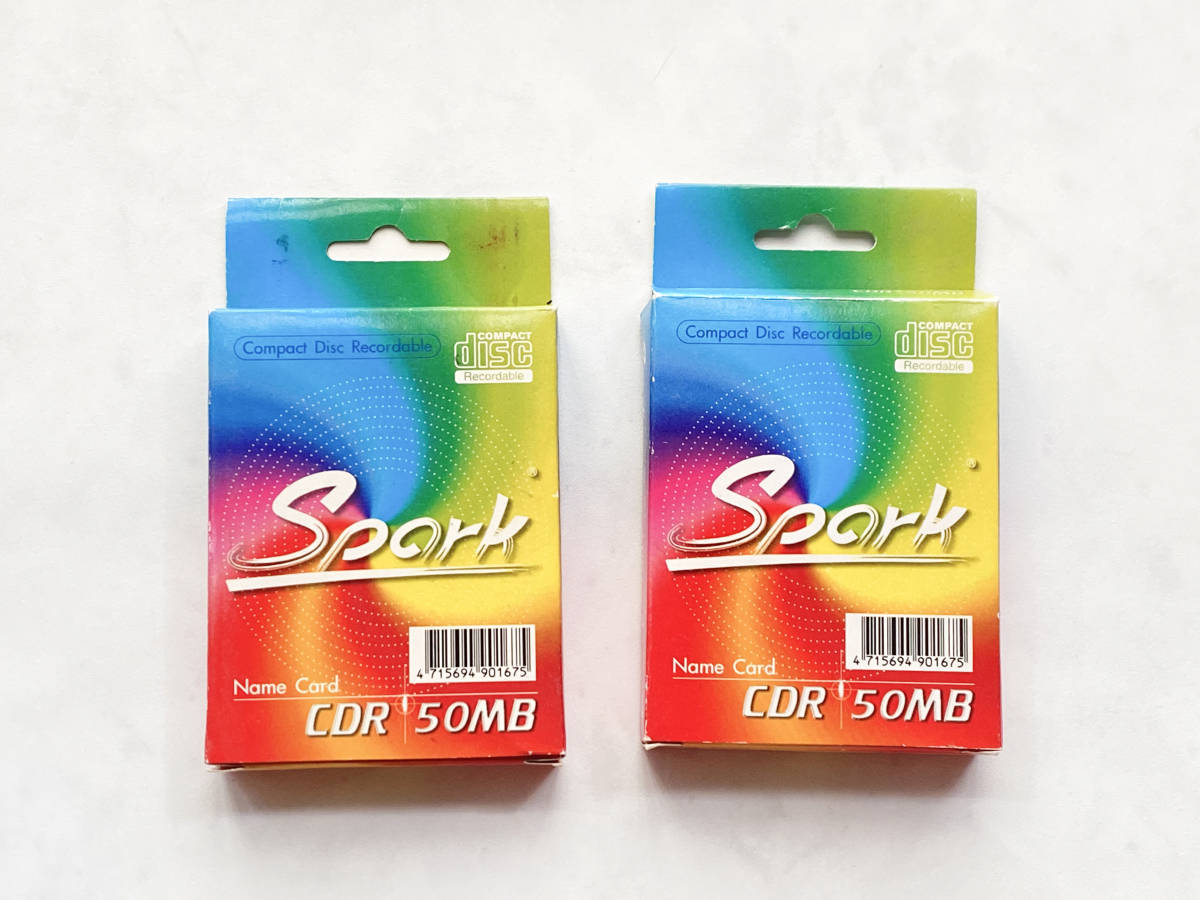 CDR名刺 Spark 50MB 名刺型ミニCDR 8inchCDタイプ(10枚入りx2箱) 未使用 絶版珍品拍卖
