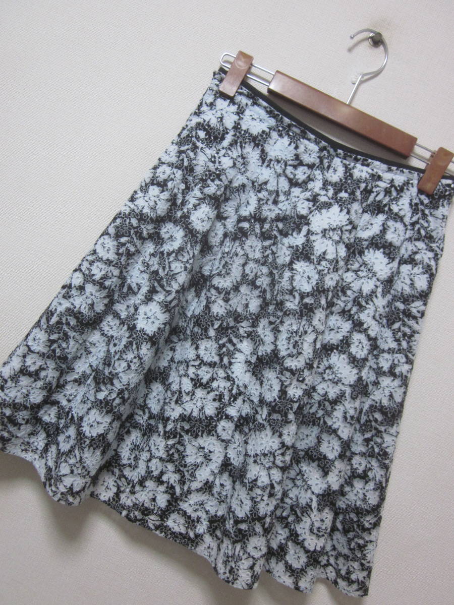 ■【23区】■【スカート】■【サイズ 38 M】■【レース生地】■【ご自宅でのお洗濯可能】■【ブラック×ホワイト】■拍卖