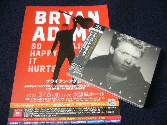 ★未開封シールド新品★SHM-2CD★BRYAN ADAMS「Reckless/レックレス」30周年記念盤デラックス・エディション★来日公演フライヤー付★拍卖