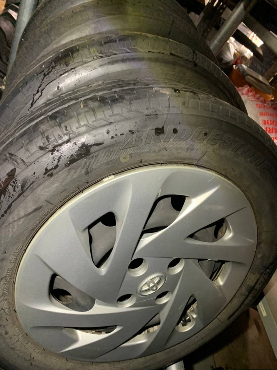 Y850 175/65R15 BRIDGESTONE ブリジストン 2019年 PCD100 4H 5J FIELDER フィールダー NZE164 4本セット キャップ付き拍卖