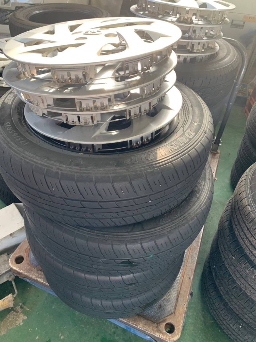 Y878 175/65R15 DUNLOP ダンロップ 2020年 PCD100 4H 5J FIELDER フィールダー NZE164 4本セット キャップ付き拍卖