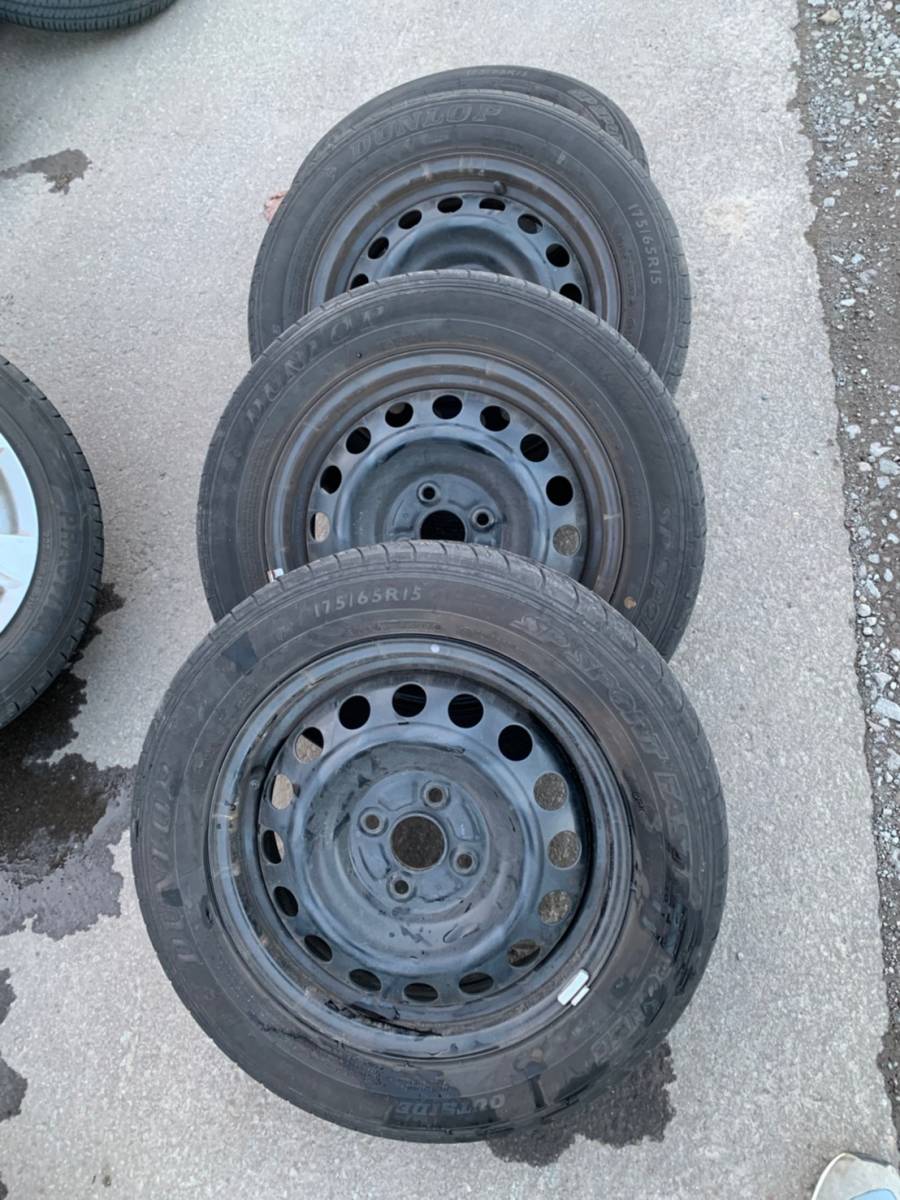 Y892 175/65R15 DUNLOP ダンロップ 2017年 PCD100 4H 5J FIELDER フィールダー NZE164 4本セット拍卖