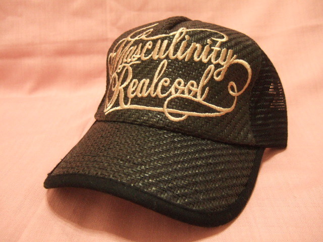 s横浜最新 Masculinity 刺繍♪魅惑のメッシュキャップ 黒 メンズレディース 送料300円ξmcaξξ帽子野球帽36拍卖