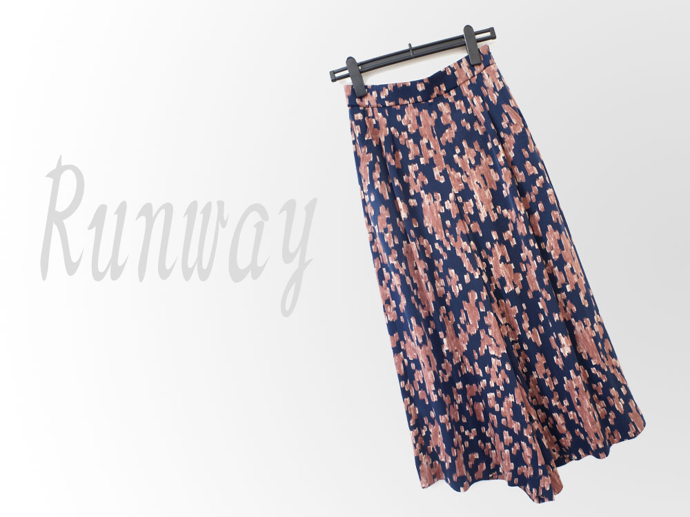 ●新品/Fleur de colza/ワイドパンツ/ネイビー系/W64/ガウチョパンツ/ミモレ丈/レディース●f4016拍卖