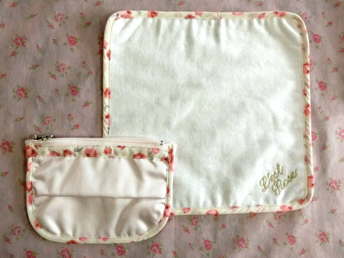【送料込】【新品★非売品】★L'EST ROSE*レストローズ☆ノベルティ 花柄 タオルハンカチ&ティッシュポーチセット♪拍卖