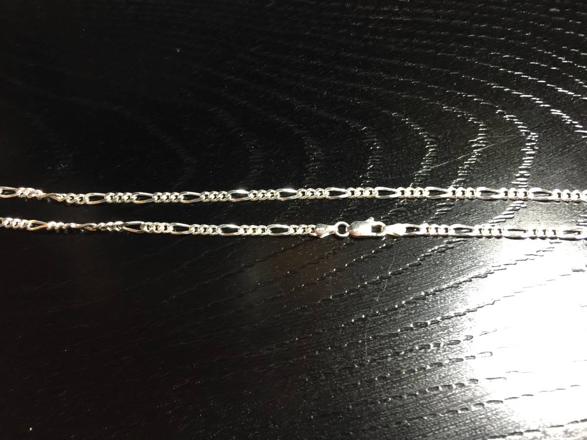 ◎送料無料 SV925 刻印有 極太 フィガロチェーン 45cm 3.4ミリ幅 (F100-45)拍卖