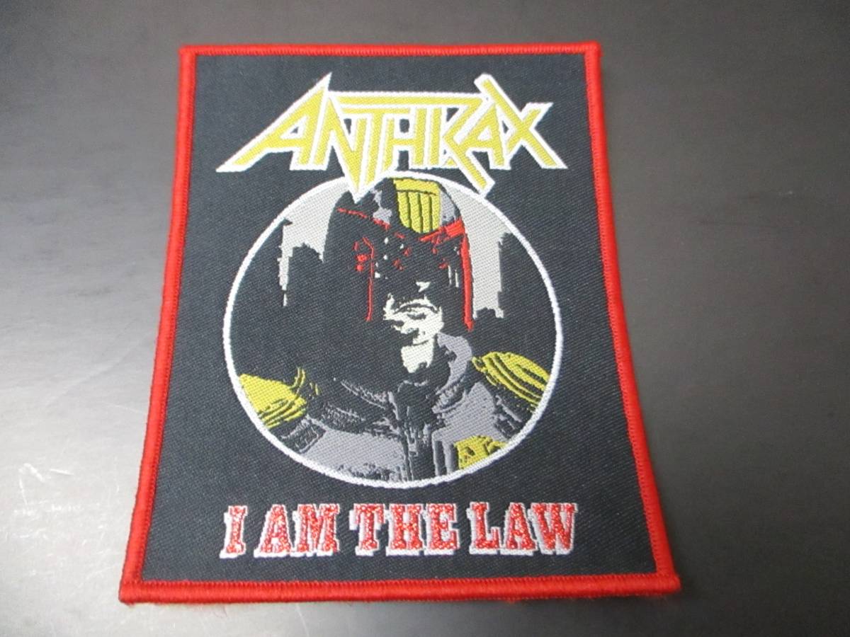 ANTHRAX 刺繍パッチ ワッペン I am the law 赤枠 アンスラックス / metallica megadeth pantera slayer exodus testament s.o.d.拍卖