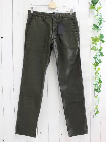 新品*nano universe ナノユニバース*ヒップアップクールパンタローニパンツ S カーキ拍卖